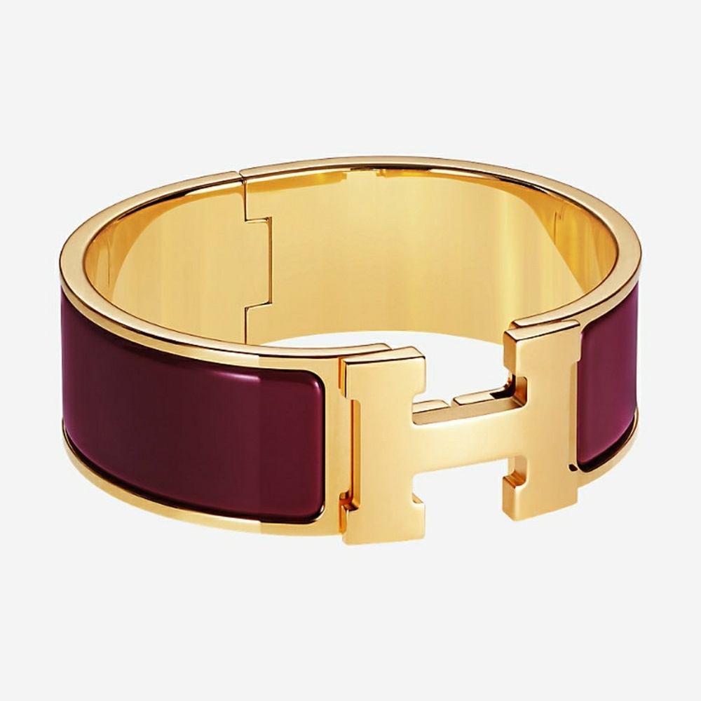 Auth HERMES Wide Clic Clac Bracelet